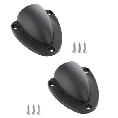 Aifeier ET Nylon Marine Clam Shell Vent Wire Cable Hose Vent Cover Boat Transducer Wiring Cover Clamshell Vent with Mounting Screws for Boat Yacht, Black, 2.5 x 2.28 Inch, 2 Pack