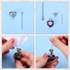 3 Pieces Cremation Urn Necklace for Ashes Vertical Bar Zircon, Heart Crystal Necklace Urn Stainless Steel Waterproof Memorial Pendant(Purple Zircon) view 4