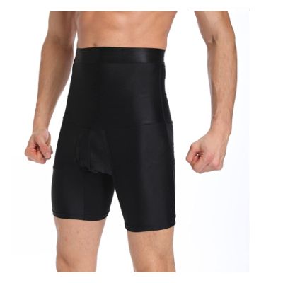 XMSM High Waisted Shapewear for Men Compression Tummy Control Shorts Boxer Briefs Body Shaper Thigh Slimmer Underwear (Color : Black, Size : XX-Large)