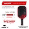 Diadem Warrior Pickleball Paddle | 3X L-Core Hybrid Nomex Polymer Honeycomb Core, Grit Paint Surface for Spin, Control and Power | Indoor/Outdoor | USAPA Approved (Red) view 2
