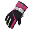 POLG Waterproof Kids Ski Snow Gloves Winter Warm Snowboard Mittens Windproof Thermal Outdoor Sports Gloves for Boys Girls (Black, One Size) view 1