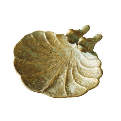 BOOMLATU Small Antique Trinket Dish Vintage Gold Jewelry Tray,Bird Key Tray (2 Bird Trays)