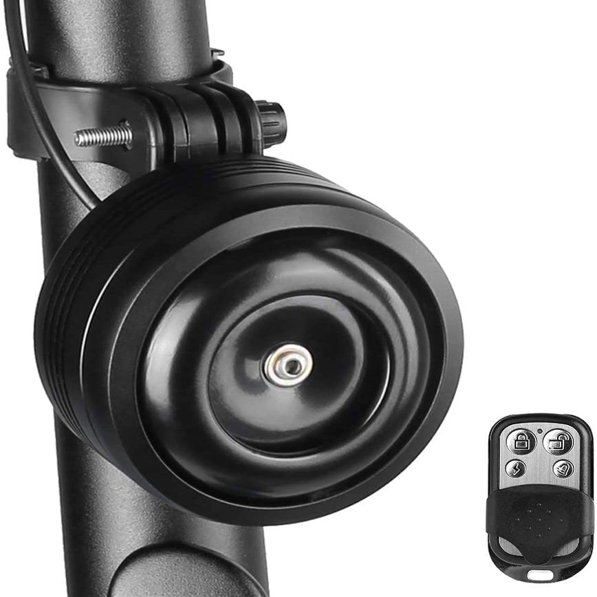 Electric Bike Bell Alarm with Remote Controller Waterproof,Anti-Theft Bike Horn with USB Rechargeable Function