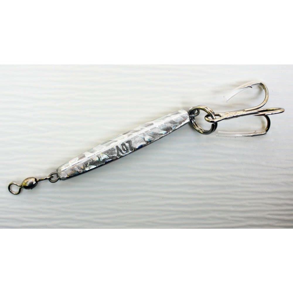 Pack of 2 Rigged Diamond Holographic Laser Jig 1 oz 28g 2 1/3" Treble Hook A07