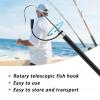 KOMCLUB Telescopic Fishing Gaff with Super Sharp Spear Hook Lightweight Hand Fish Gaff with Soft Rubber Nonslip Handle and Lanyard for Freshwater Offshore Fishing Boating and Outdoors (157.48") view 3