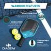 Diadem Warrior Pickleball Paddle | 3X L-Core Hybrid Nomex Polymer Honeycomb Core, Grit Paint Surface for Spin, Control and Power | Indoor/Outdoor | USAPA Approved (Teal) view 3