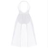 Hularka Women Lyrical Dance Dress Rhinestone Halter Sleeveless Sheer Mesh Patchwork Leotard Performance Dresses White Large view 3