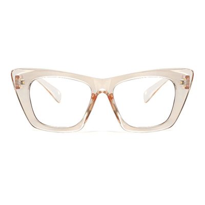 bullabulling Stylish Rainbow Retro Cat Eye Blue Light Blocking Glasses for Women Ladies Eyewear (tea, 1.5)