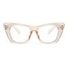 bullabulling Stylish Rainbow Retro Cat Eye Blue Light Blocking Glasses for Women Ladies Eyewear (tea, 1.5) view 1