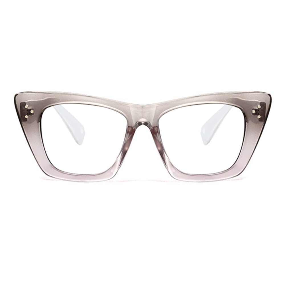bullabulling Stylish Rainbow Retro Cat Eye Blue Light Blocking Glasses for Women Ladies Eyewear (gray/pink, 3.0)