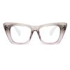 bullabulling Stylish Rainbow Retro Cat Eye Blue Light Blocking Glasses for Women Ladies Eyewear (gray/pink, 3.0) view 1