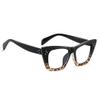 bullabulling Stylish Rainbow Retro Cat Eye Blue Light Blocking Glasses for Women Ladies Eyewear (black/leopard, 1.0) view 3