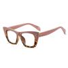 bullabulling Stylish Rainbow Retro Cat Eye Blue Light Blocking Glasses for Women Ladies Eyewear (brown/leopard, 3.0) view 2