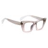bullabulling Stylish Rainbow Retro Cat Eye Blue Light Blocking Glasses for Women Ladies Eyewear (gray/pink, 2.5) view 3