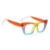 bullabulling Stylish Rainbow Retro Cat Eye Blue Light Blocking Glasses for Women Ladies Eyewear (rainbow, 2.0) view 3