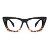 bullabulling Stylish Rainbow Retro Cat Eye Blue Light Blocking Glasses for Women Ladies Eyewear (black/leopard, 3.5) view 1