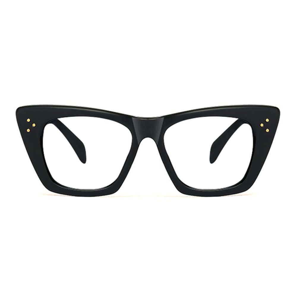 bullabulling Stylish Rainbow Retro Cat Eye Blue Light Blocking Glasses for Women Ladies Eyewear (black, 3.5)