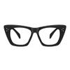 bullabulling Stylish Rainbow Retro Cat Eye Blue Light Blocking Glasses for Women Ladies Eyewear (black, 3.5) view 1