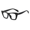 bullabulling Stylish Rainbow Retro Cat Eye Blue Light Blocking Glasses for Women Ladies Eyewear (black, 3.5) view 2