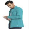Cherokee Infinity Men's Zip Front Jacket Modern Fit Rib-Knit Panels with 3 Pockets and Knit Sleeve Panel Plus Size CK332A, 3X Teal Blue view 4