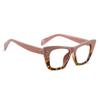 bullabulling Stylish Rainbow Retro Cat Eye Blue Light Blocking Glasses for Women Ladies Eyewear (brown/leopard, 1.0) view 3