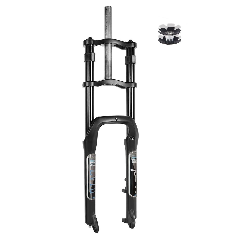 LvTu Snow Bike Fat Fork 26 Inch, Disc Brake Downhill 1-1/8 Suspension Forks fit 4.0" Tire Aluminum-Alloy Travel 160mm