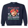 ALLNTRENDS Kevin Ugly Christmas Sweater Holiday Party Top Funny Christmas Crewneck Sweatshirt (M, Navy Blue) view 1