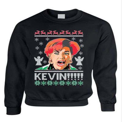 ALLNTRENDS Kevin Ugly Christmas Sweater Holiday Party Top Funny Christmas Crewneck Sweatshirt (XL, Black)