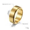 HIJONES Men's Stainless Steel Anxiety Spinner Ring 8mm Wedding Band Matte Brushed Gold Plated Size 7 view 2
