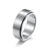 HIJONES Men's Stainless Steel Anxiety Spinner Ring 8mm Wedding Band Matte Brushed Silver Size 10 view 1