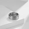 HIJONES Men's Stainless Steel Anxiety Spinner Ring 8mm Wedding Band Matte Brushed Silver Size 10 view 2