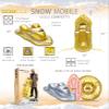 POZA Inflatable Gold Snowmobile Sled  Luxurious Snow Sled with Handles and Filled with Gold Snowflake Confetti  Premium Cold Resistant Heavy Duty PVC Sled for Adults and Kids  51 Inch view 3