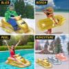 POZA Inflatable Gold Snowmobile Sled  Luxurious Snow Sled with Handles and Filled with Gold Snowflake Confetti  Premium Cold Resistant Heavy Duty PVC Sled for Adults and Kids  51 Inch view 4