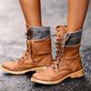 Bcshiye Women's Combat Boots Lace up Ankle Booties Fashion Mid Calf Ankle Booties Winter Warm Snow Boots for Women view 2