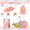 POZA Inflatable Rose Gold Snow Boogie Sled  Luxurious Snow Sled with Handles and Filled with Gold Snowflake Confetti  Premium Heavy Duty Cold Resistant PVC Sled for Adults and Kids  44 Inch view 3