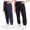 Sweet Hearts Girls Sweatpants - 2 Pack Soft Fleece Athletic Performance Jogger Girls Pants: Made in USA (Sizes 5-18), Size 7-8, Black/Navy