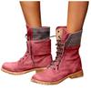 Bcshiye Women's Combat Boots Lace up Ankle Booties Fashion Mid Calf Ankle Booties Winter Warm Snow Boots for Women view 1