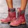 Bcshiye Women's Combat Boots Lace up Ankle Booties Fashion Mid Calf Ankle Booties Winter Warm Snow Boots for Women view 2