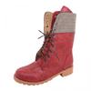 Bcshiye Women's Combat Boots Lace up Ankle Booties Fashion Mid Calf Ankle Booties Winter Warm Snow Boots for Women view 3