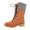 Bcshiye Women's Combat Boots Lace up Ankle Booties Fashion Mid Calf Ankle Booties Winter Warm Snow Boots for Women view 3