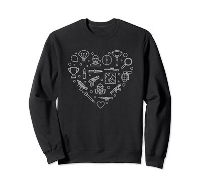 Battle Royale Heart for Gamers - Video Game Lover Sweatshirt