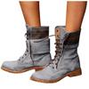Bcshiye Women's Combat Boots Lace up Ankle Booties Fashion Mid Calf Ankle Booties Winter Warm Snow Boots for Women view 1