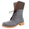 Bcshiye Women's Combat Boots Lace up Ankle Booties Fashion Mid Calf Ankle Booties Winter Warm Snow Boots for Women view 3