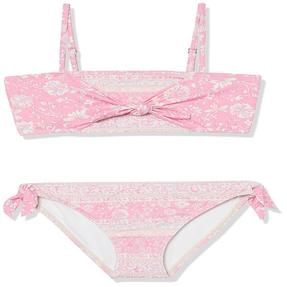 Billabong --Girls' Day Dreamer Knot Bandeau Two-Piece Swim Set (Little Big Kids), Paradise Pink, 4