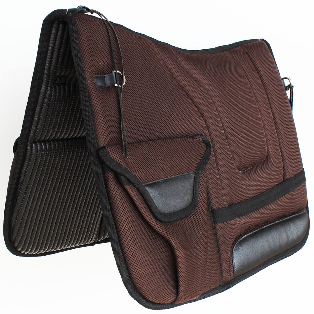 CHALLENGER Australian Trail Rider Comfort Neoprene Saddle Pad w/Bags Brown 109SP570BR