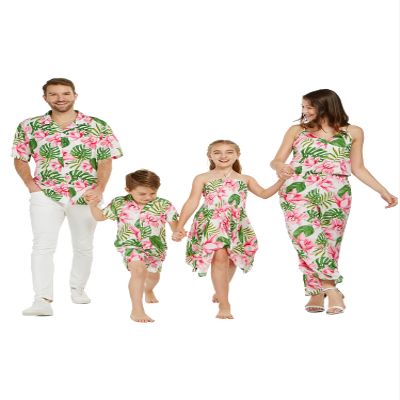 Matchable Family Hawaiian Luau Shirts, Lotus and Orchid, Scrunchies, One Size