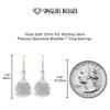 14K Rose Gold Filled Quartz Clear Earrings Faceted Heart Drops Simple Dainty Everyday Dangles view 4