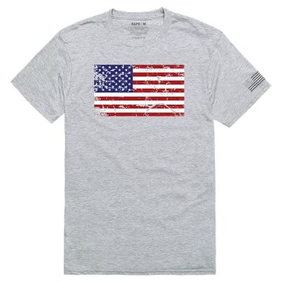 Rapid Dominance TS1-812-H08-02 US Flag 2 Tactical Graphic T-Shirt Heather Grey - Medium