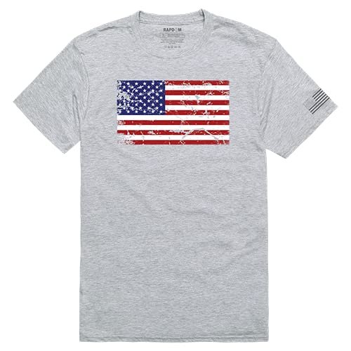 Rapid Dominance TS1-812-H08-02 US Flag 2 Tactical Graphic T-Shirt Heather Grey - Medium