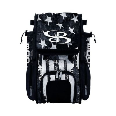 Boombah Mini Superpack Youth Bat Pack: USA Stars & Stripes Black Ops Black & White, Baseball & Softball Bag with 2 Bat Sleeves and Shoe Compartment